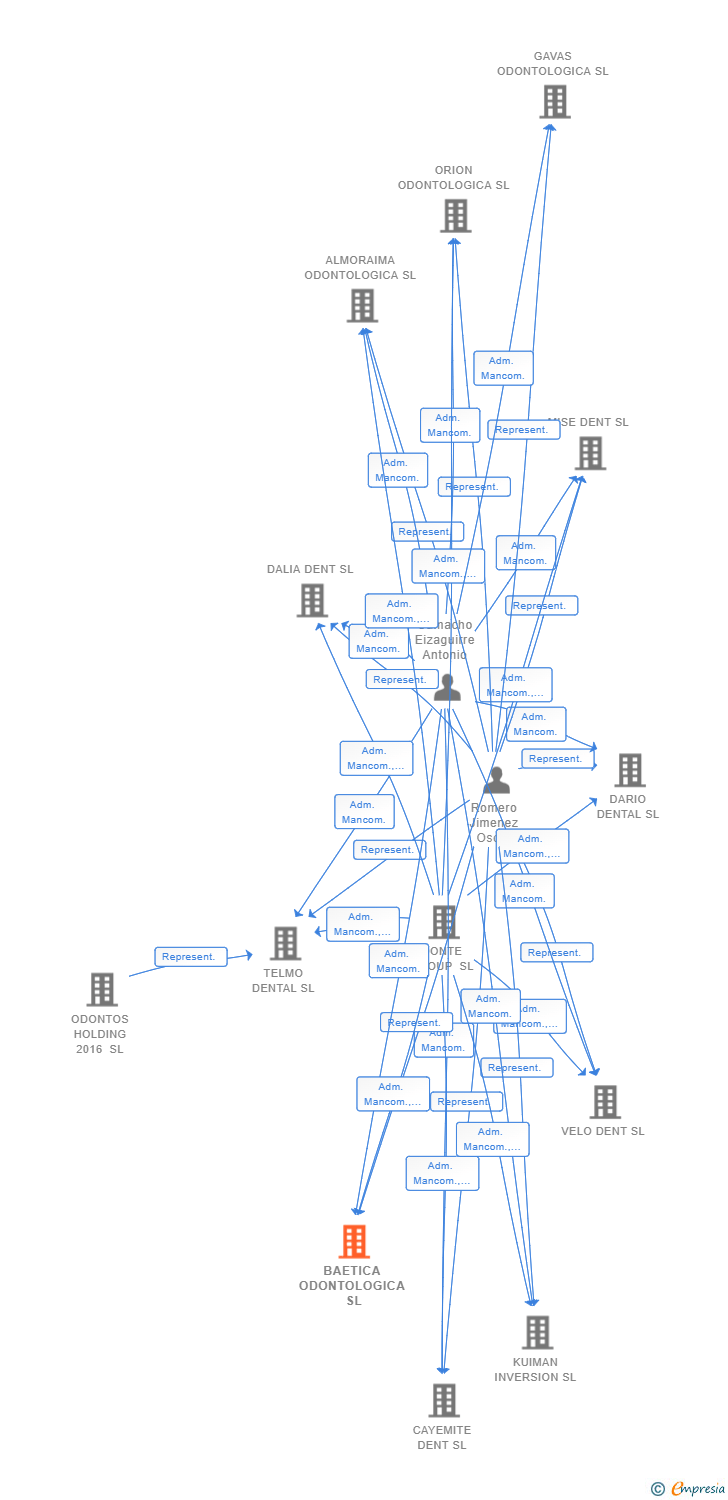 Vinculaciones societarias de BAETICA ODONTOLOGICA SL