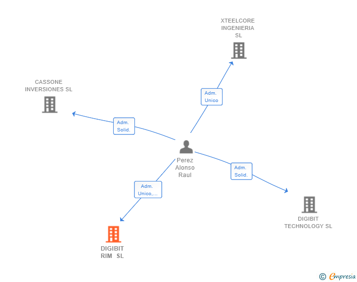 Vinculaciones societarias de DIGIBIT RIM SL