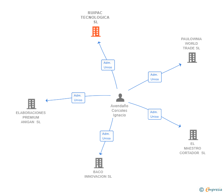 Vinculaciones societarias de RUIPAC TECNOLOGICA SL
