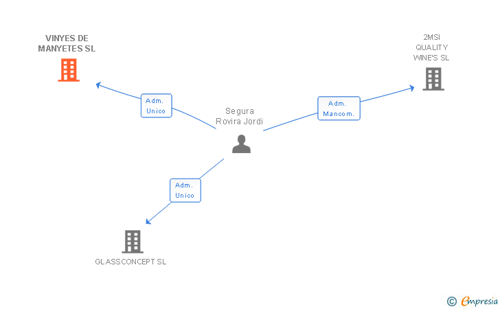 Vinculaciones societarias de VINYES DE MANYETES SL