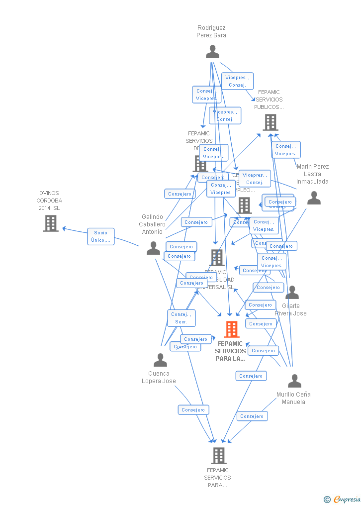 Vinculaciones societarias de FEPAMIC SERVICIOS PARA LA AUTONOMIA PERSONAL SL