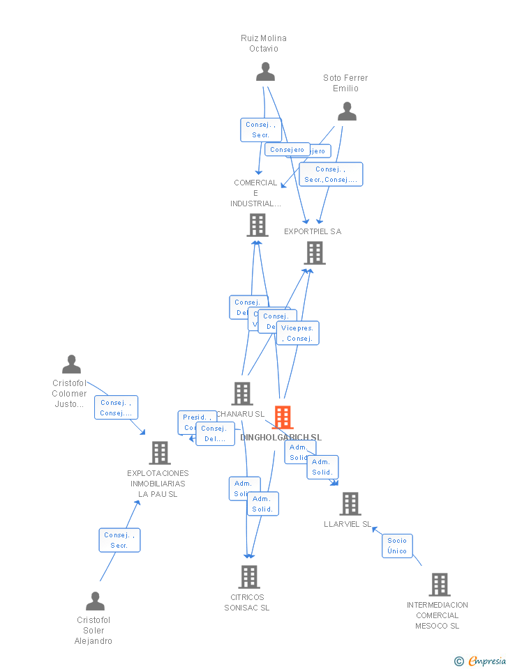 Vinculaciones societarias de DINGHOLGARICH SL