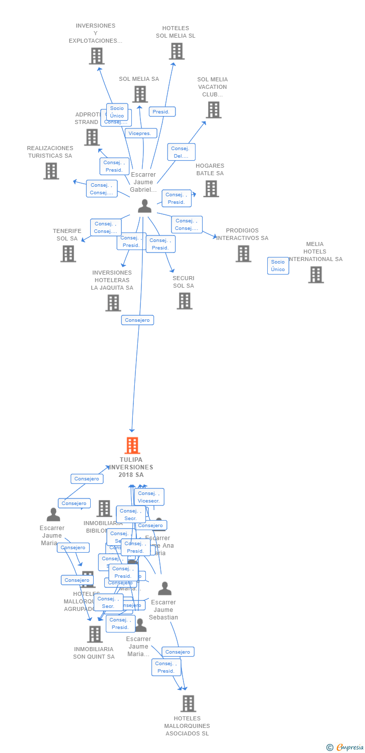 Vinculaciones societarias de TULIPA INVERSIONES 2018 SA