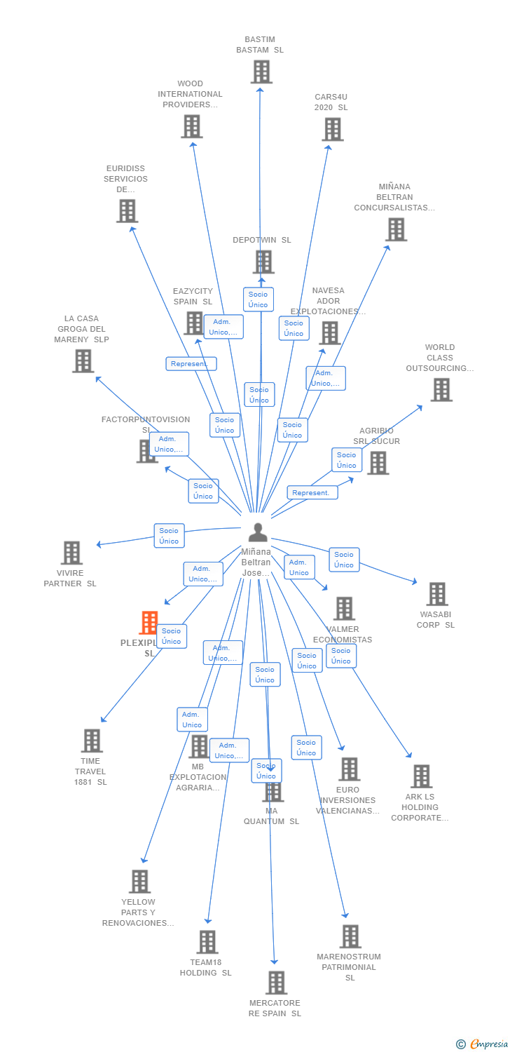Vinculaciones societarias de PLEXIPLAST SL