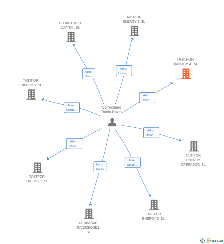 Vinculaciones societarias de TASTFOR ENERGY 4 SL