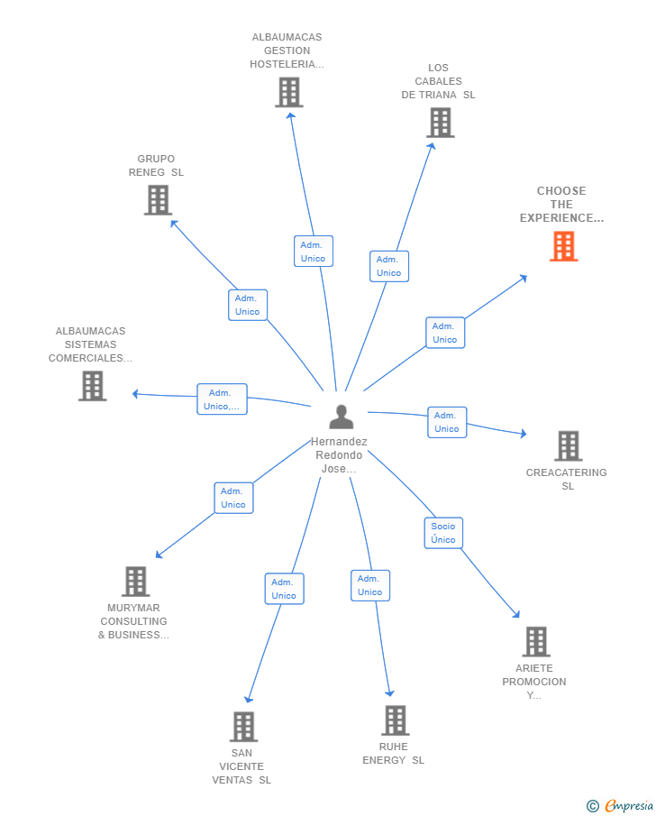 Vinculaciones societarias de CHOOSE THE EXPERIENCE SL