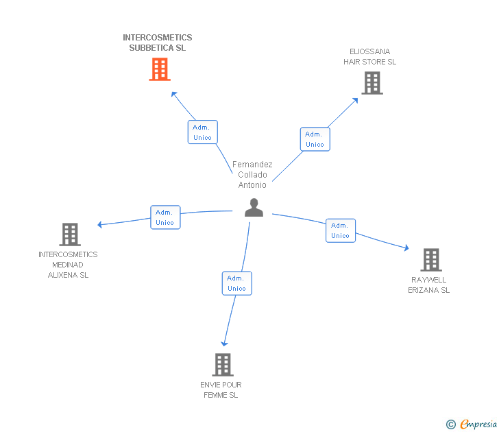 Vinculaciones societarias de INTERCOSMETICS SUBBETICA SL