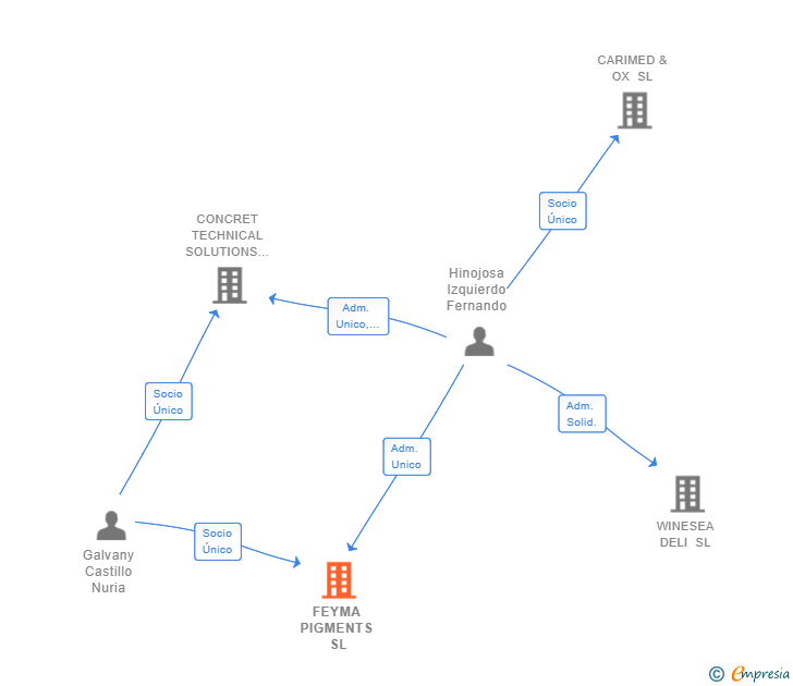 Vinculaciones societarias de FEYMA PIGMENTS SL