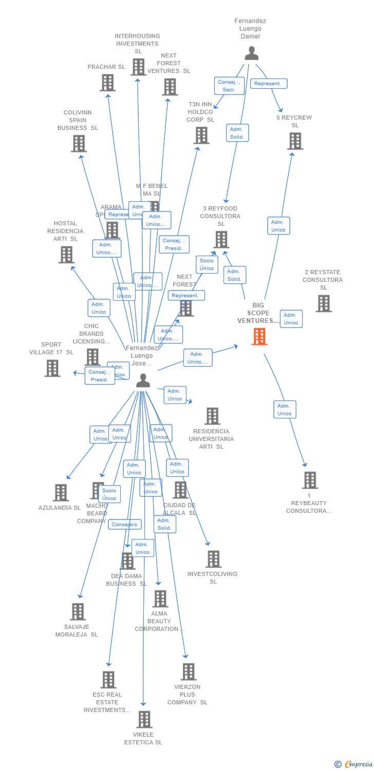 Vinculaciones societarias de BIG SCOPE VENTURES SL