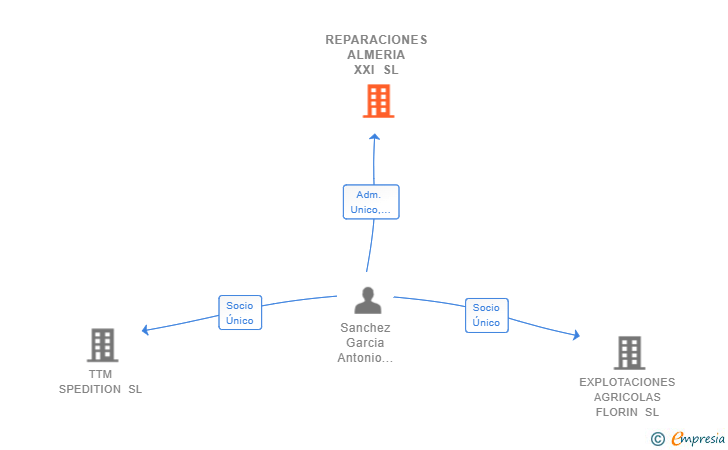 Vinculaciones societarias de REPARACIONES ALMERIA XXI SL