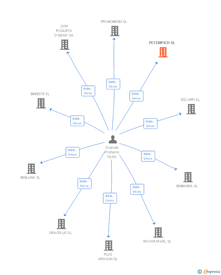 Vinculaciones societarias de PETEMPICH SL