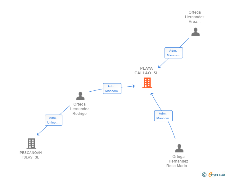 Vinculaciones societarias de PLAYA CALLAO SL