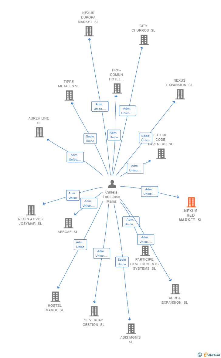 Vinculaciones societarias de NEXUS RED MARKET SL