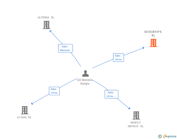 Vinculaciones societarias de SEVENTIPS SL