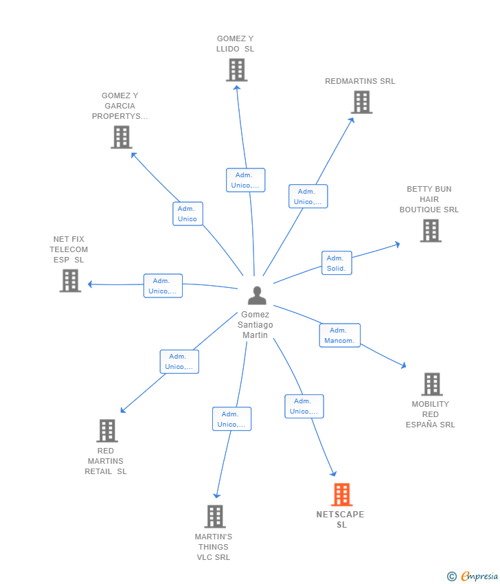 Vinculaciones societarias de NETSCAPE SL