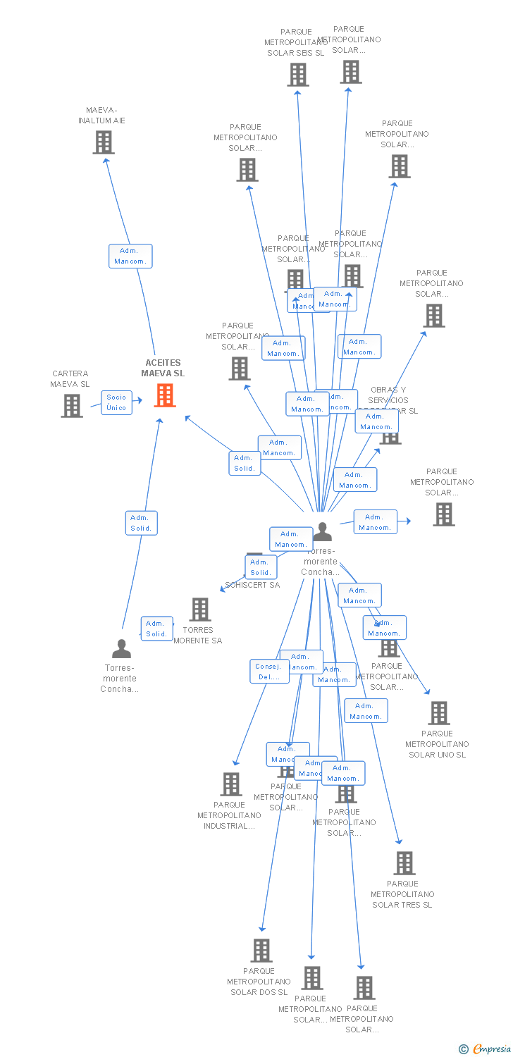 Vinculaciones societarias de ACEITES MAEVA SL