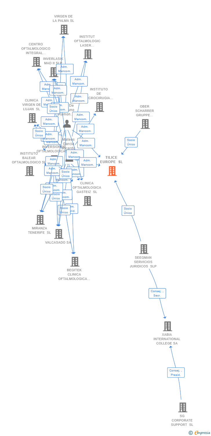 Vinculaciones societarias de TILICE EUROPE SL