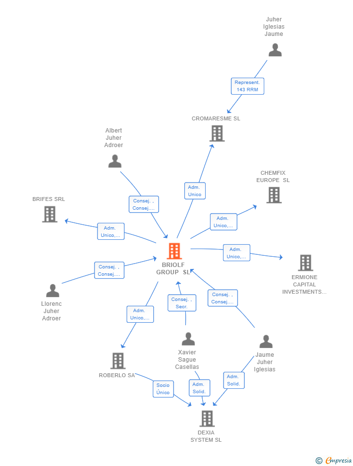 Vinculaciones societarias de BRIOLF GROUP SL