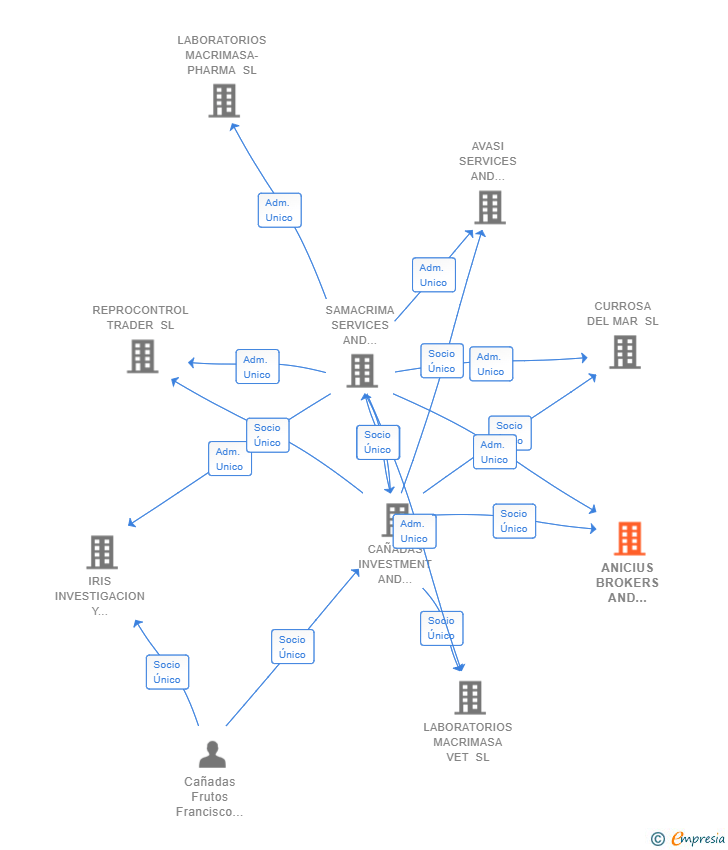 Vinculaciones societarias de ANICIUS BROKERS AND CAPITAL MARKETS SL