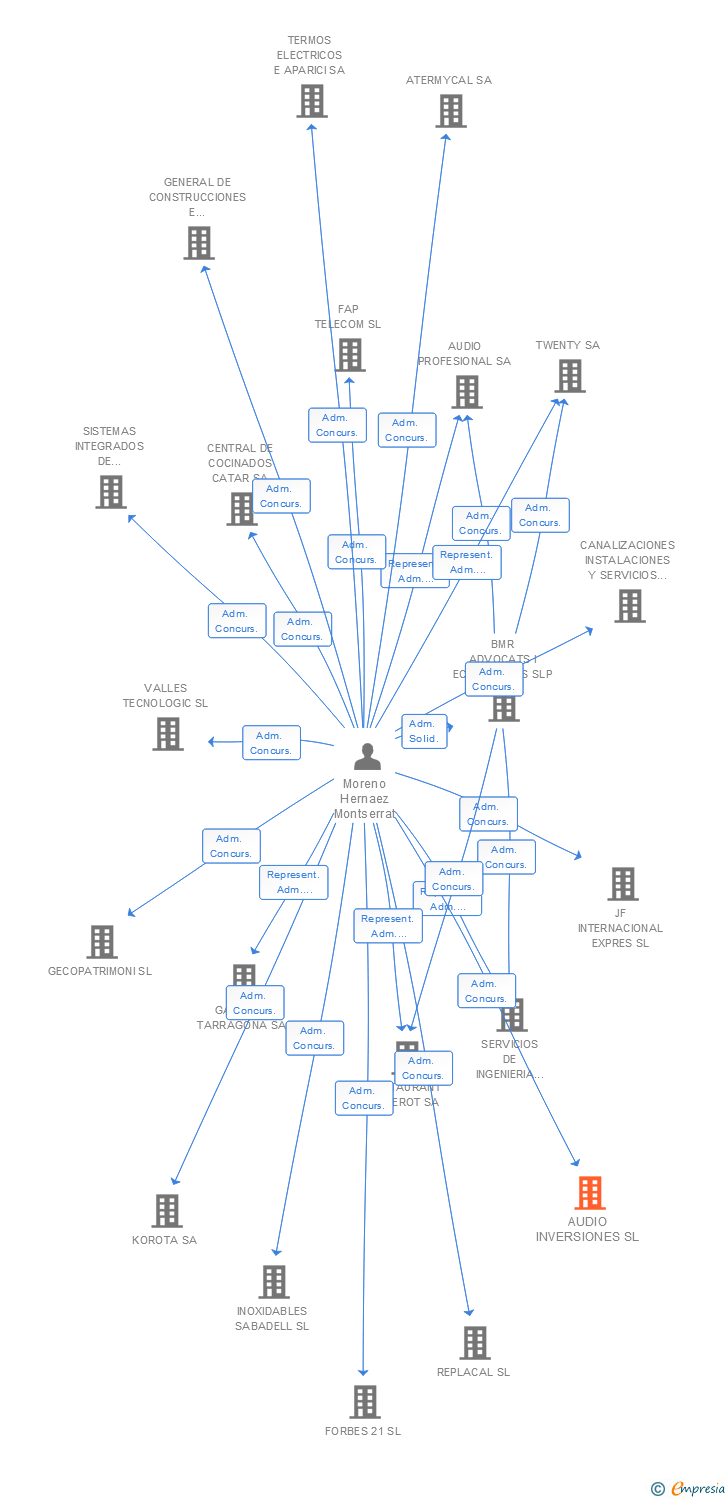 Vinculaciones societarias de AUDIO INVERSIONES SL
