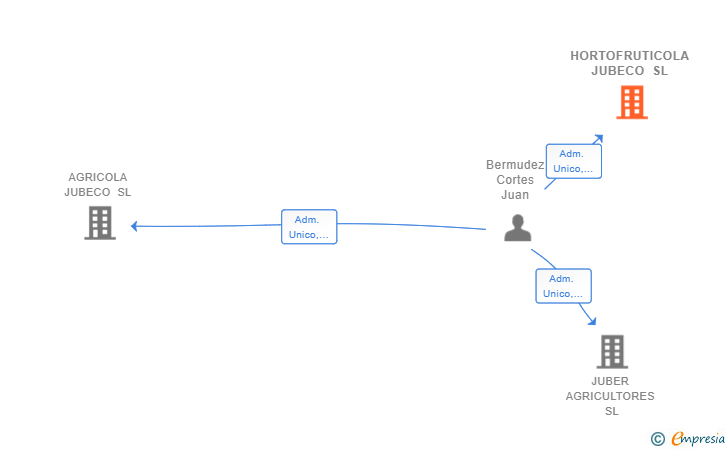 Vinculaciones societarias de HORTOFRUTICOLA JUBECO SL