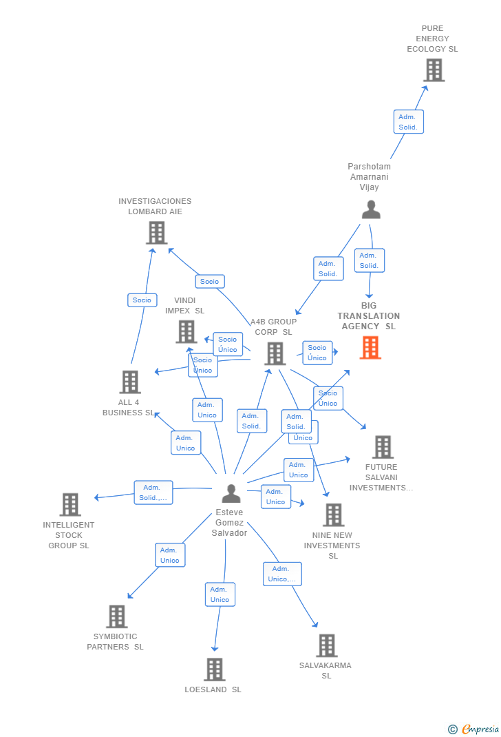 Vinculaciones societarias de BIG TRANSLATION AGENCY SL