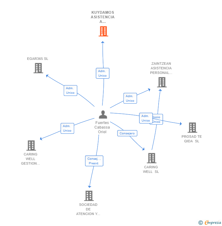 Vinculaciones societarias de KUYDAMOS ASISTENCIA A DOMICILIO SL