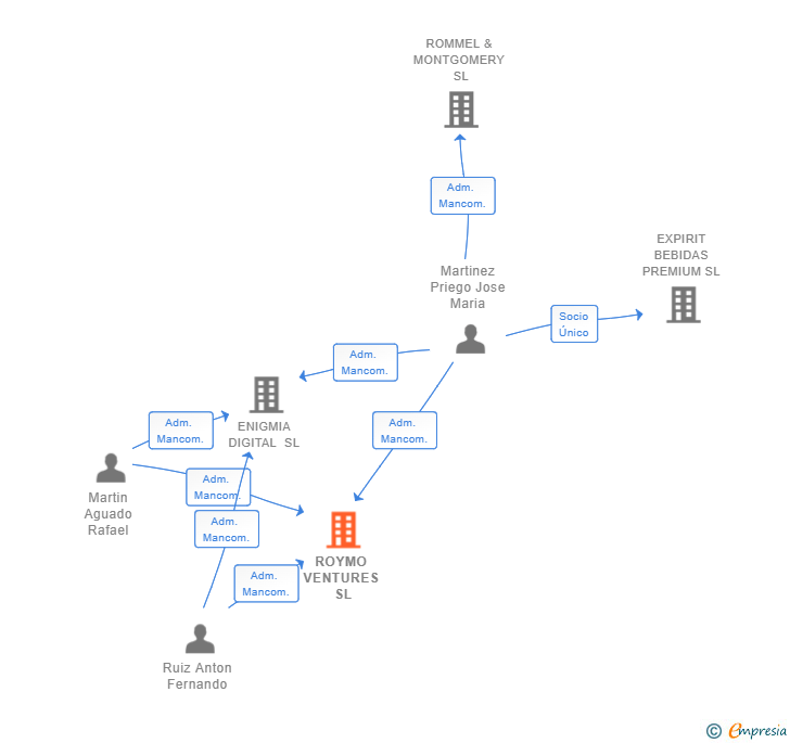 Vinculaciones societarias de ROYMO VENTURES SL
