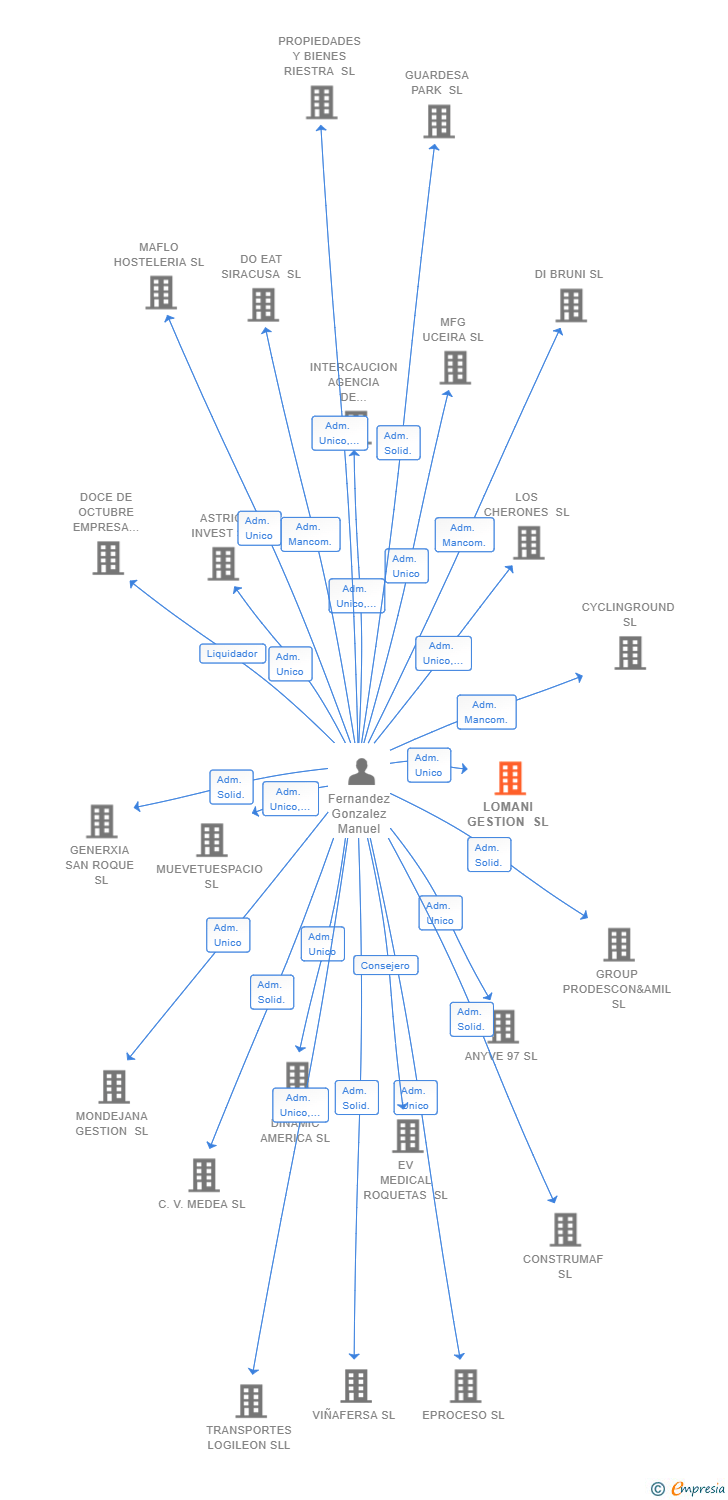 Vinculaciones societarias de LOMANI GESTION SL