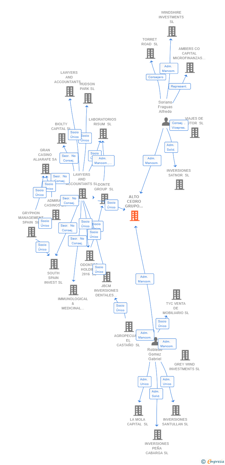 Vinculaciones societarias de ALTO CEDRO GRUPO EMPRESARIAL SL