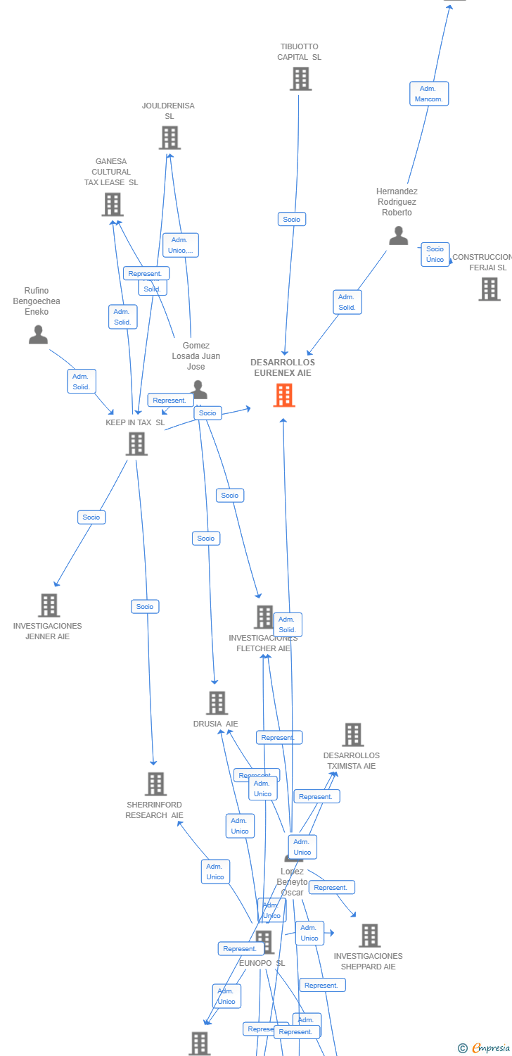 Vinculaciones societarias de DESARROLLOS EURENEX AIE