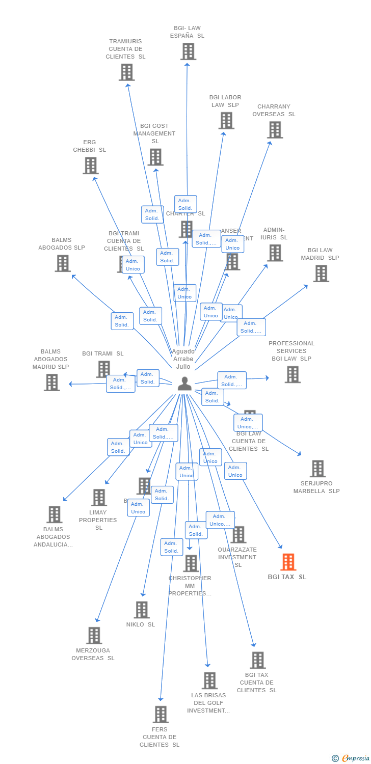 Vinculaciones societarias de BGI TAX SL