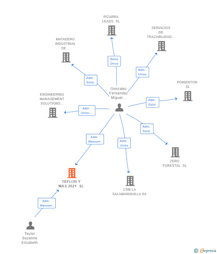 Vinculaciones societarias de TAYLOR Y MAS 2021 SL