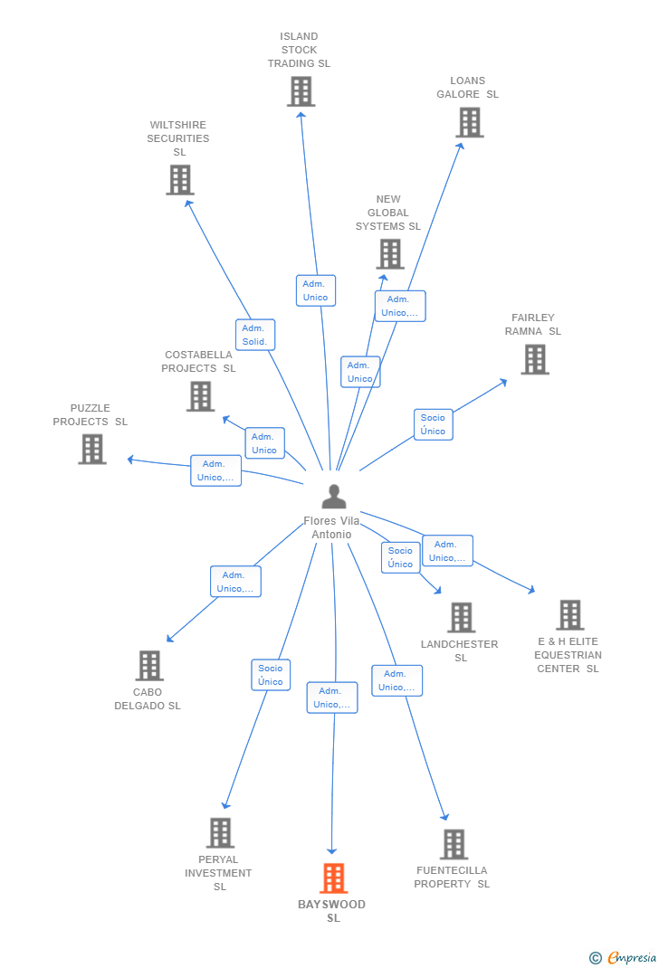 Vinculaciones societarias de BAYSWOOD SL