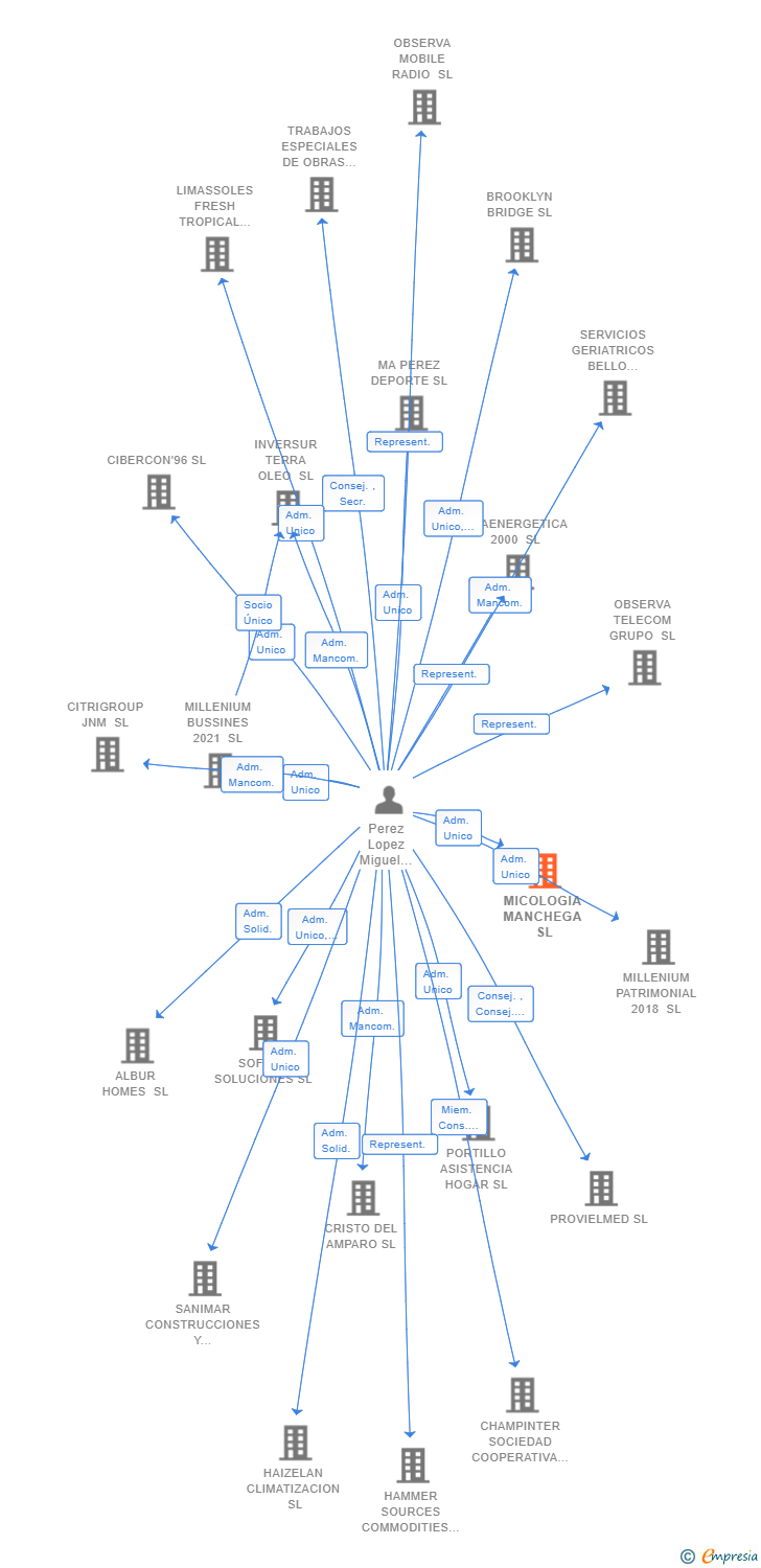 Vinculaciones societarias de MICOLOGIA MANCHEGA SL