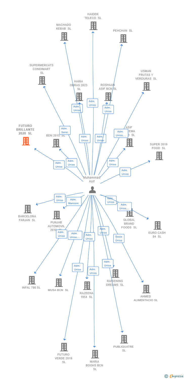 Vinculaciones societarias de FUTURO BRILLANTE 2020 SL