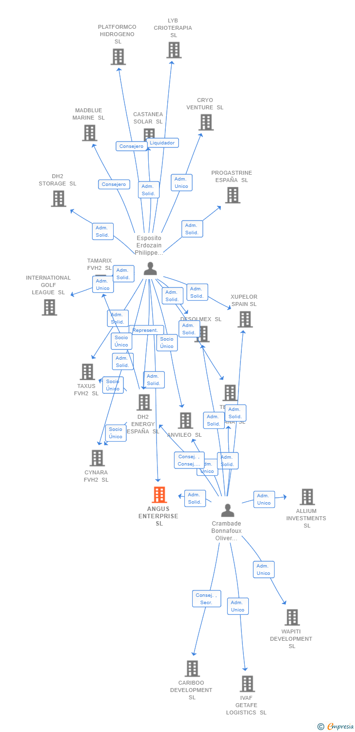 Vinculaciones societarias de ANGUS ENTERPRISE SL