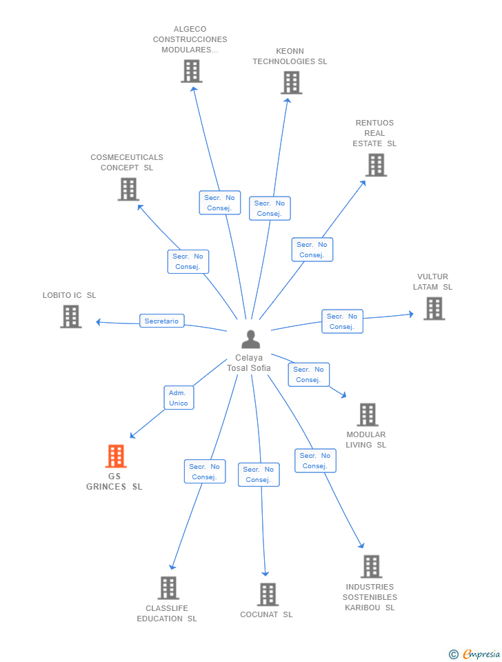 Vinculaciones societarias de GS GRINCES SL
