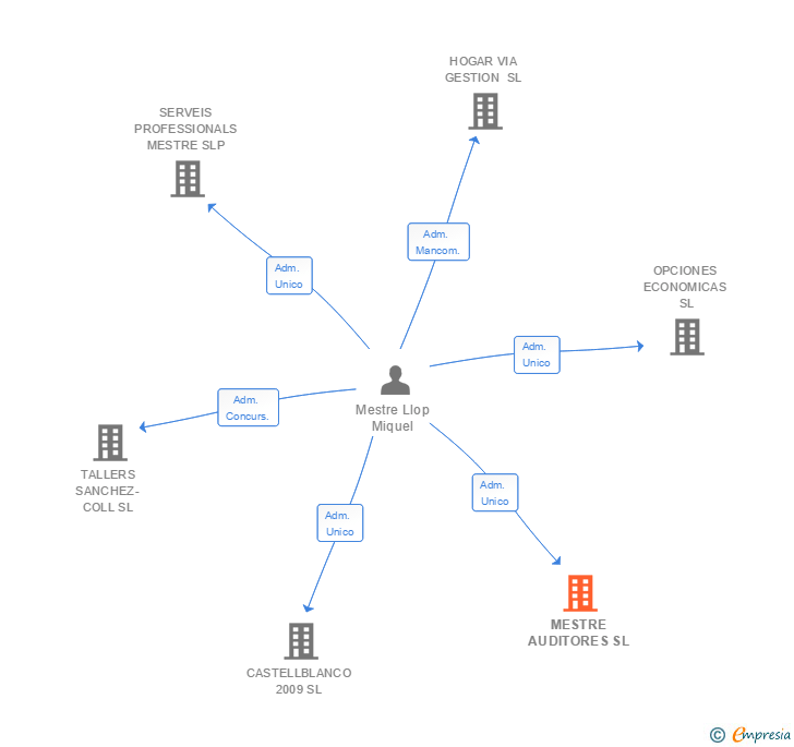 Vinculaciones societarias de MESTRE AUDITORES SL