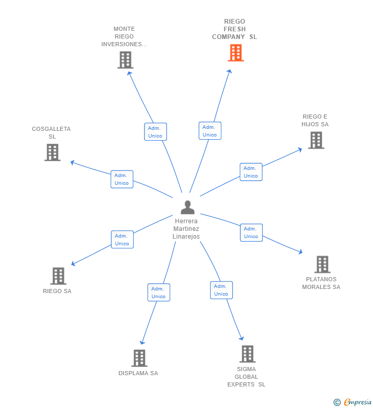 Vinculaciones societarias de RIEGO FRESH COMPANY SL
