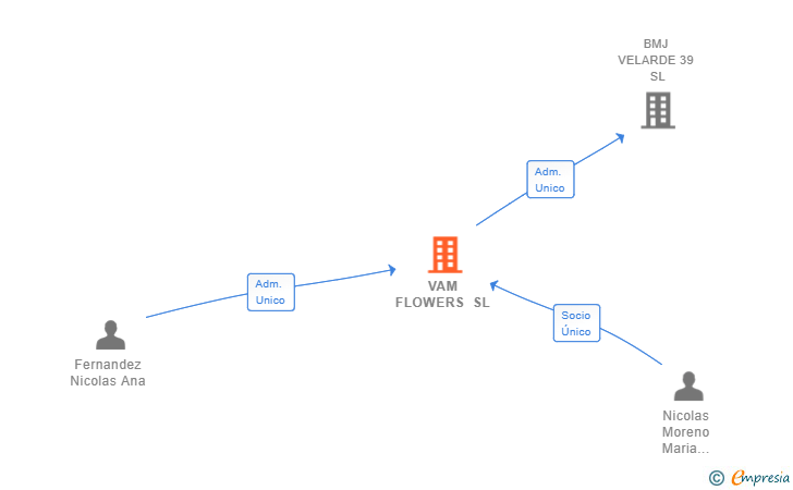 Vinculaciones societarias de VAM FLOWERS SL