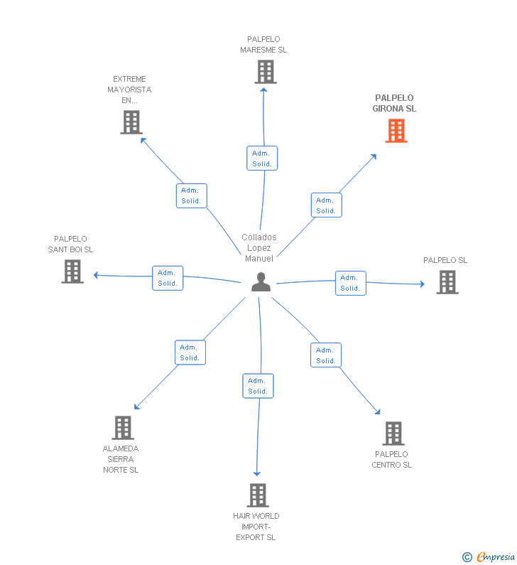 Vinculaciones societarias de PALPELO GIRONA SL