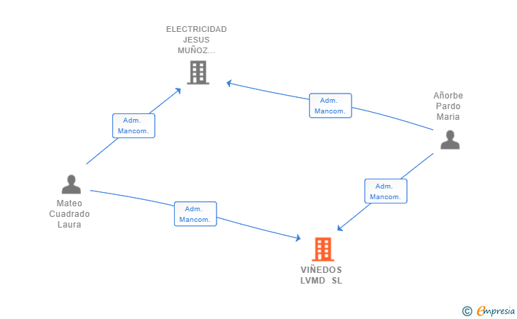 Vinculaciones societarias de VIÑEDOS LVMD SL