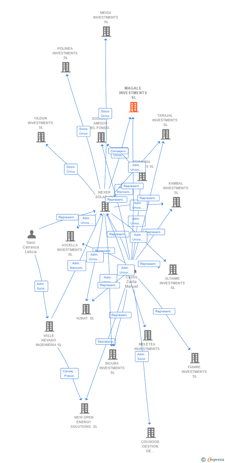 Vinculaciones societarias de MAGALE INVESTMENTS SL