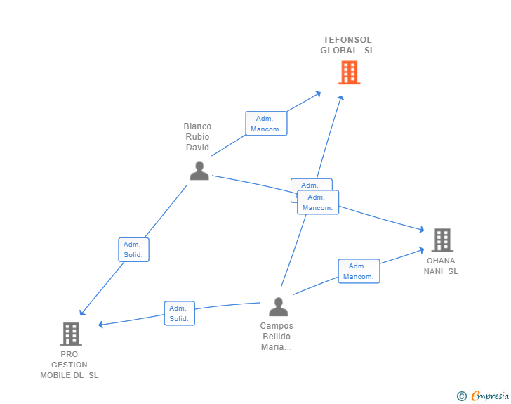 Vinculaciones societarias de TEFONSOL GLOBAL SL