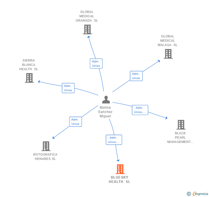 Vinculaciones societarias de BLUESKY HEALTH SL