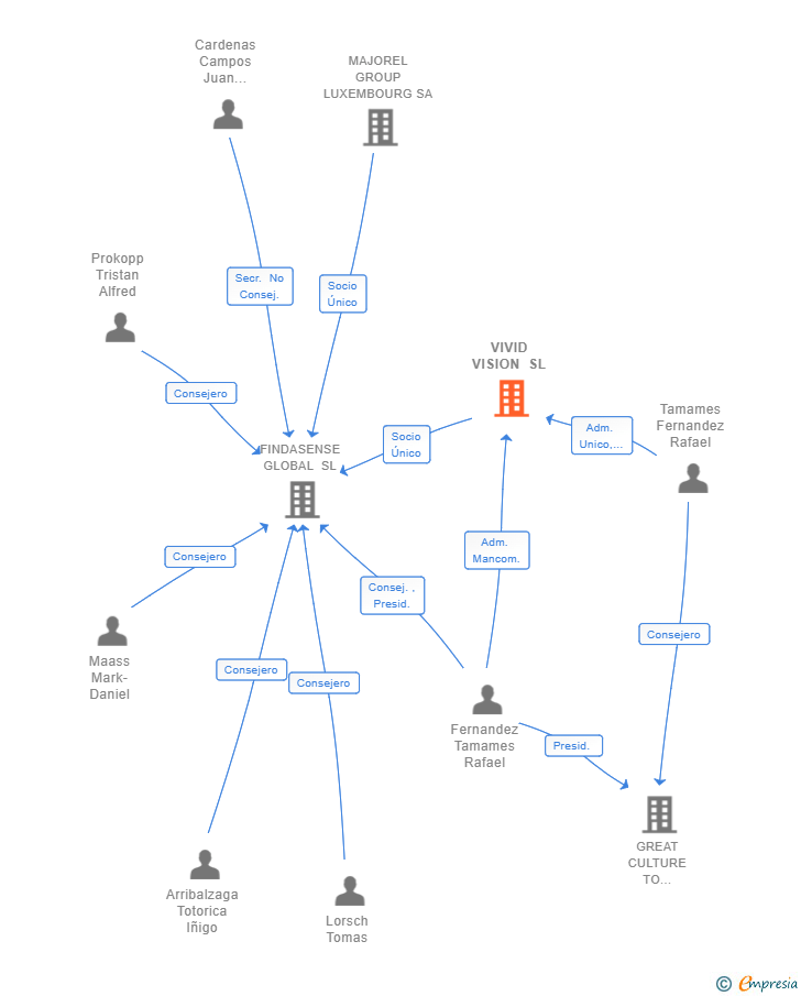 Vinculaciones societarias de VIVID VISION SL