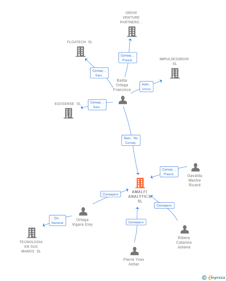 Vinculaciones societarias de AMALFI ANALYTICS SL