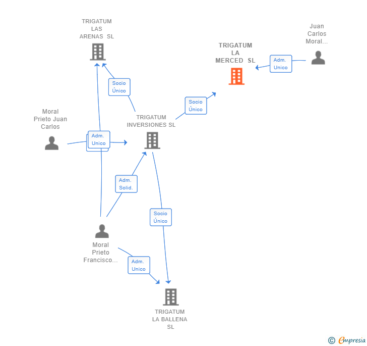 Vinculaciones societarias de TRIGATUM LA MERCED SL
