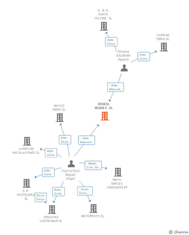 Vinculaciones societarias de BRIASI-MOBILE SL
